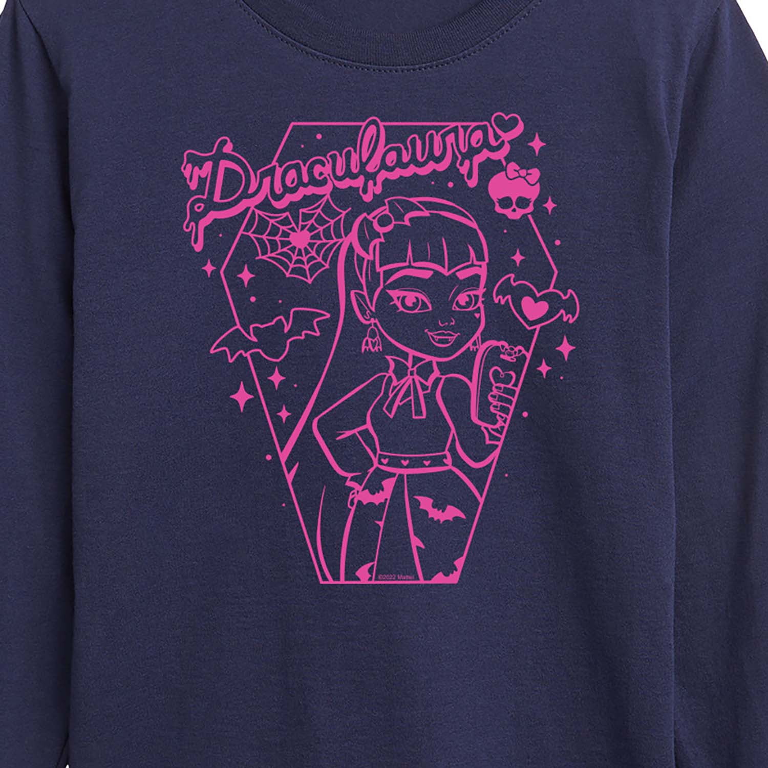 Monster High - Draculara Pink - Toddler And Youth Long Sleeve Graphic T-Shirt