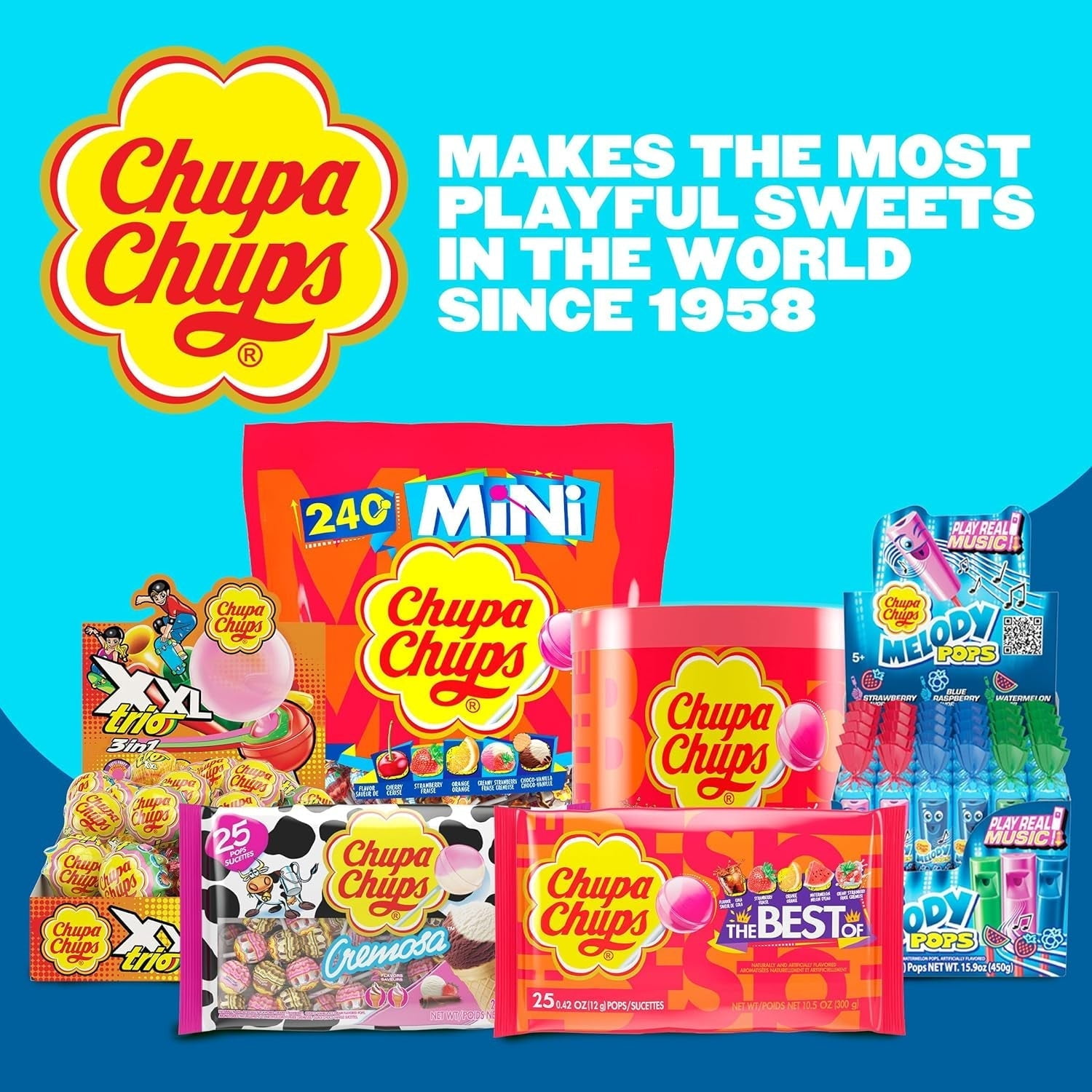 Chupa Chups Melody Pop, Strawberry Flavor, Whistle Lollipops