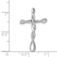 thumbnail image 4 of Real 14kt White Gold 1/6ct. Diamond Twisted Cross Chain Slide; for Adults and Teens; for Women and Men, 4 of 4