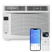 BEZT 6,000 BTU 115V Window Conditioner,Window AC Unit w/APP & Remote Control,4 Fan Speeds,2-Way Air Deflection, Auto Restart,White