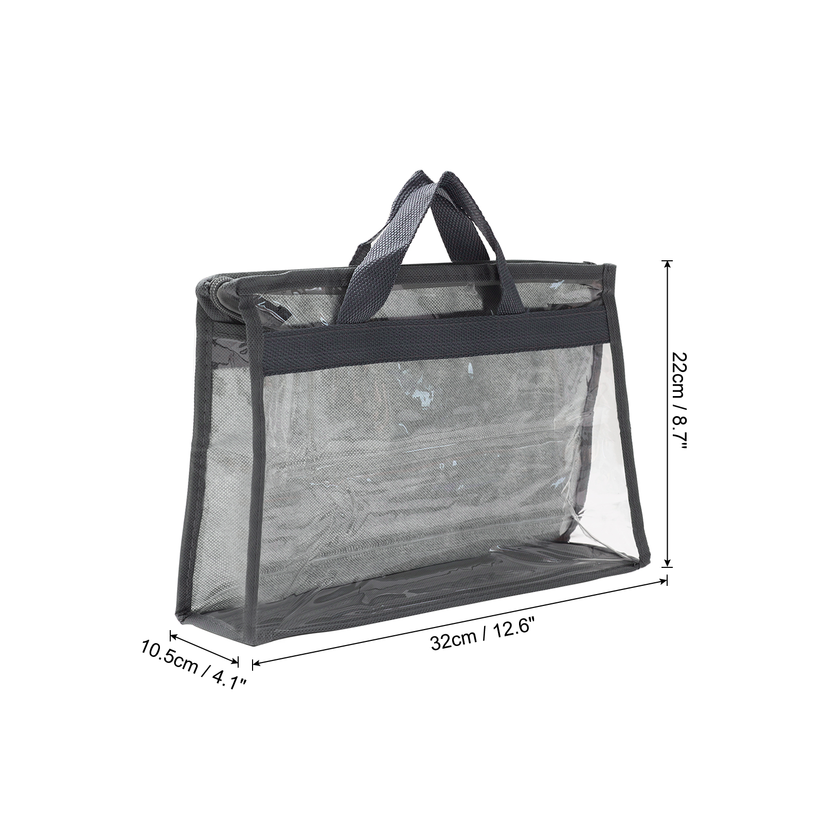 Unique Bargains Handbag Dust Purse Storage Organizer Cover 12.60"x4.13"x8.66" Gray 1Pcs