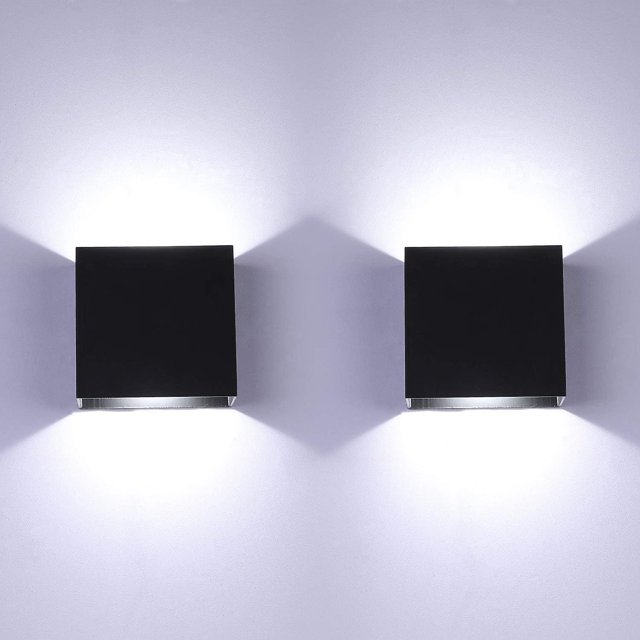 Lámpara de pared LED de 2 piezas para interior, lámpara de pared interior de 6 W, lámparas de pared de aluminio modernas, lámpara de pared para sala de estar, dormitorio, baño, cocina, comedor