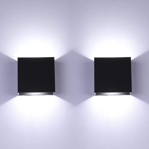 Lámpara de pared LED de 2 piezas para interior, lámpara de pared interior de 6 W, lámparas de pared de aluminio modernas, lámpara de pared para sala de estar, dormitorio, baño, cocina, comedor