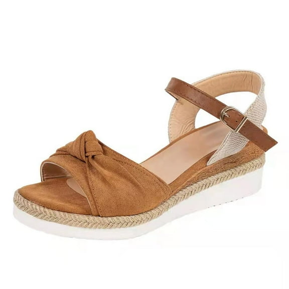 Clearance VerPetridure Women's Sandals Summer Casual Thick Soled Shoes Fish Mouth Casual Wedge Heels Sandals Slip-On Bow Open Toe Sandals