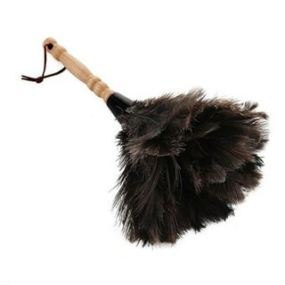 1 PC Anti-static Ostrich Natural Feather Brush Duster Dust Wooden