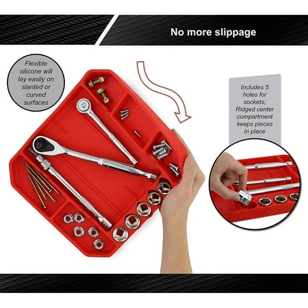 

MIARHB Automotive Non-slip Flexible Silicone Storage Tool Tray Large Tool Organizer