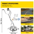 thumbnail image 3 of VEVOR 24" Pressure Washer Surface Cleaner, 2 Nozzles, Max. 4000 PSI Pressure for Cleaning Driveways, Sidewalks, Stainless Steel Frame w/ Rotating Dual Handle, Wheels, Fit for 3/8" Quick Connector, 3 of 9
