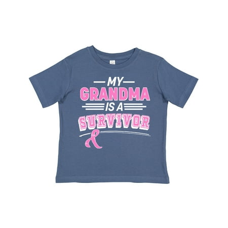 

Inktastic My Grandma is a Survivor Breast Cancer Awareness Gift Toddler Boy or Toddler Girl T-Shirt
