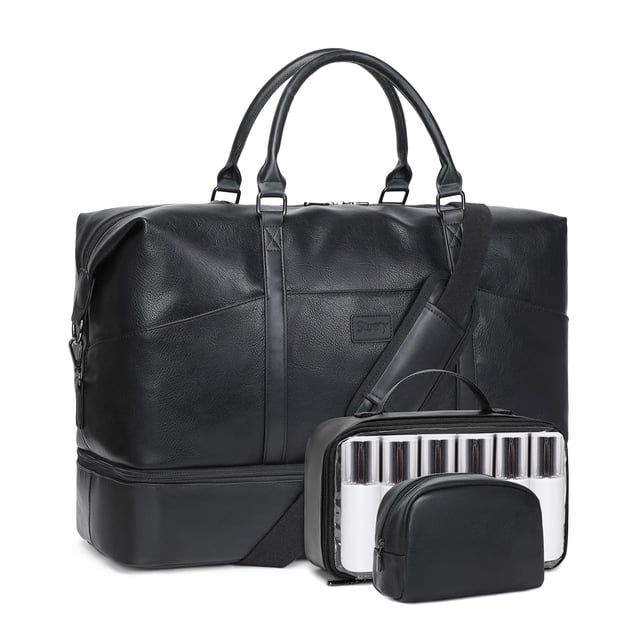 Bolso de fin de semana Stuery de piel sintética para mujer con zapato y portátil