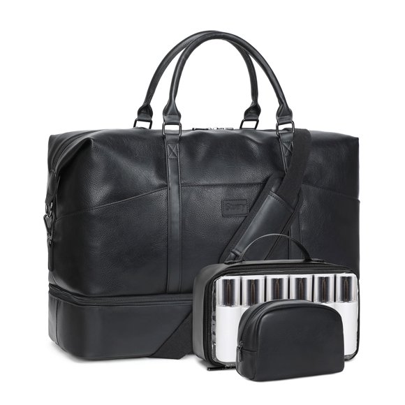 Bolso de fin de semana Stuery de piel sintética para mujer con zapato y portátil