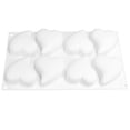 thumbnail image 1 of Cake Mould,8 Grid Mold Heart Silicone Mold Baking Tool Elevated Design, 1 of 12