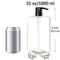 thumbnail image 2 of Youngever 3 Pack Clear Pump Bottles for Shampoo 32 Ounce (1 Liter), Plastic Square with Lockdown-Leak Proof-Pumps YE394.430, 2 of 4