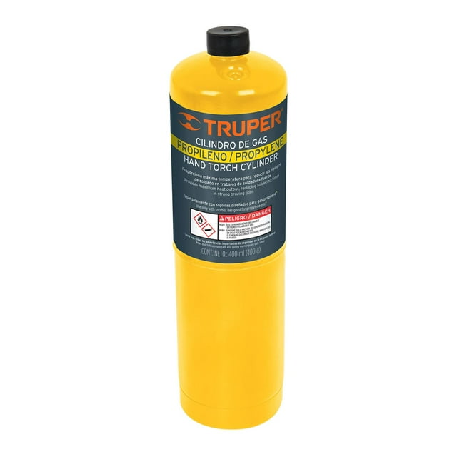 Cilindro de gas propileno de 400g amarillo Truper Truper GAS-400N