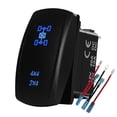 thumbnail image 1 of HAHDAXIA Blue Led 4X4 2X4 Rocker Switch with Jumper Wires 5P On Off SPST Toggle Switch for Car Truck RZR UTV ATV Off Road Vehicle 12V/20A 24V/10A, 1 of 6