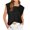 Black, variant on fatyb Women's Fashion Tees Cap Sleeve Square Neck T-Shirts Casual Solid Color Tops Blouse for Women