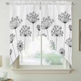 thumbnail image 2 of Black Dandelion Swag Valances for Windows, Kitchen Window Curtains Over Sink, Spring Country Modern Minimalist Flower Window Treatment Curtains for Living Room/Bedroom Curtains 2 Panel Sets 36"x45", 2 of 8