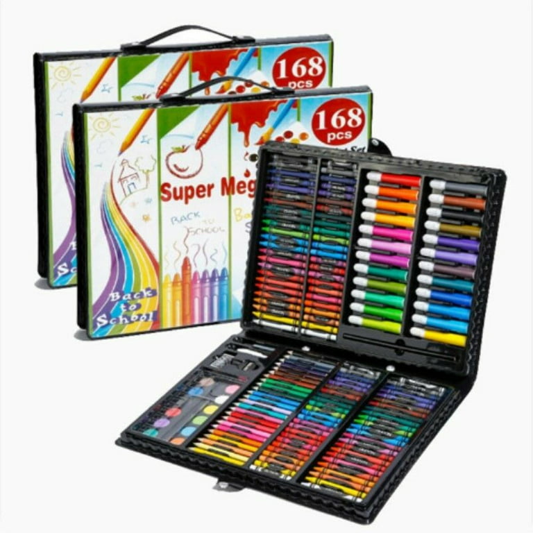 EZGO 168pcs Drawing Pen Art Set Kit Color Pencils Crayon Oil Pastel Water  Kids