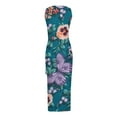 thumbnail image 5 of Robes d'Été pour Femmes Tendance Sans Manches Taille Haute Bohème Côtelée à Cordon Robe Soleil Froncée Aguichant Fente Haute Robe Maxi, 5 of 5