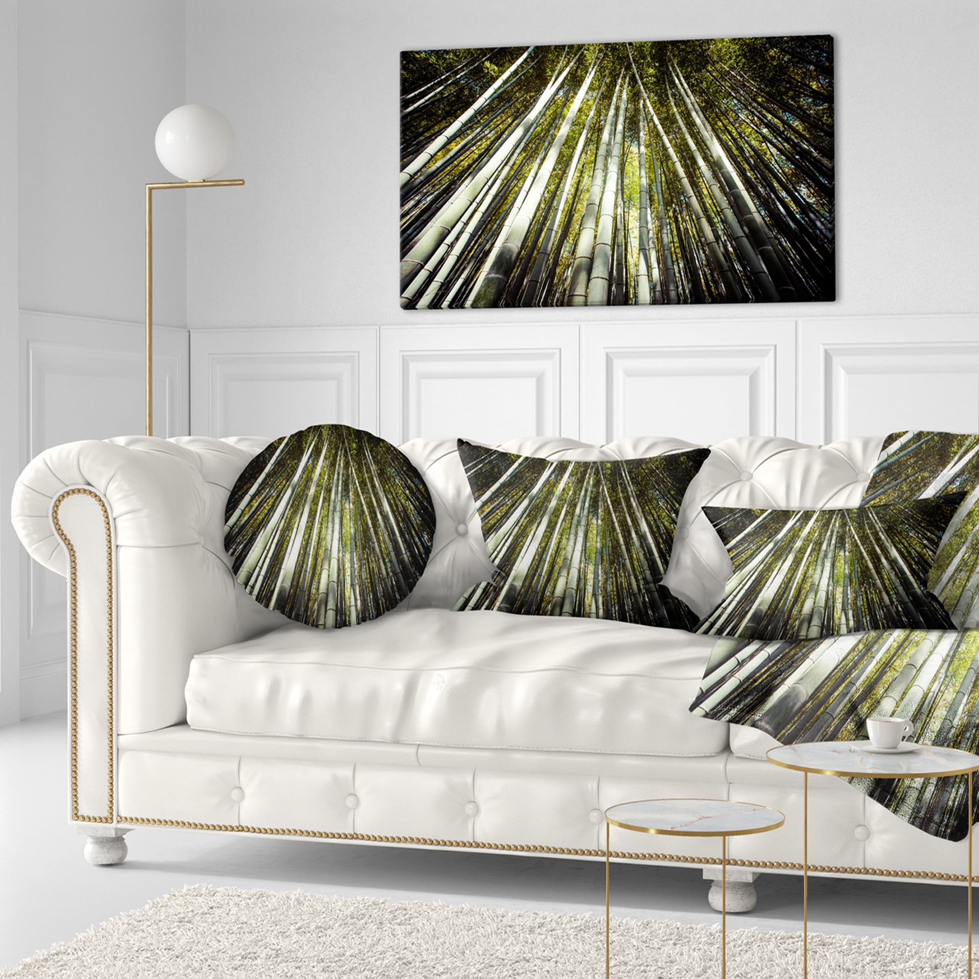 Designart 12" x 20" Green Polyester Throw Pillow