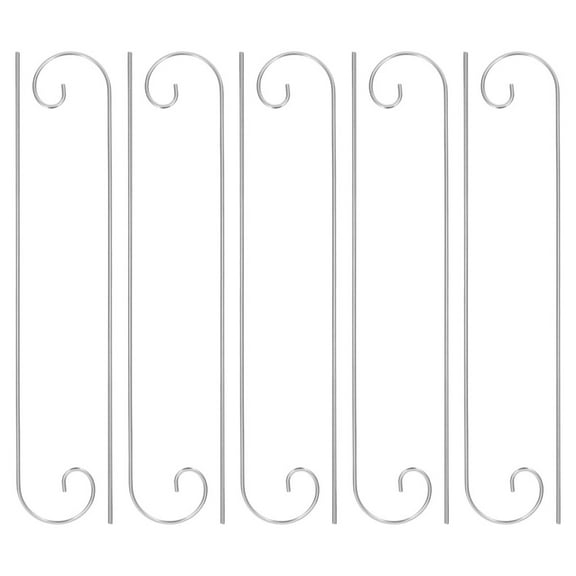 Raindrops Outdoor Shepherd Hooks Silver Iron Heavy Duty for Garden Flower Baskets 10Pcs