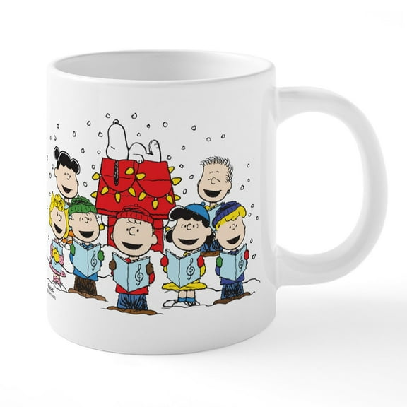 CafePress - Peanuts Gang Christmas - 20 Oz White Ceramic Mega Mug