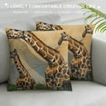 thumbnail image 3 of Decorative Throw Pillow Covers Double Sided Pillow Covers for Sofa Mother and Child Giraffe Couch Throw Pillow Cases Soft Plush Cushion Case Square Cushion Cover for Living Room, 3 of 5