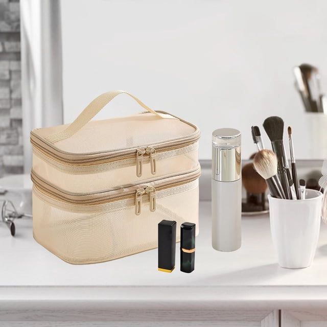 Neceser de viaje Fernando Organizador de cosméticos para baño bolsa de maquillaje Beige