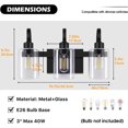 thumbnail image 3 of Pynsseu Farmhouse 3-Light Matte Black LED Vanity Light with Clear Glass Shades, 3 of 6
