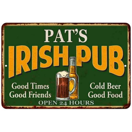 PAT'S Irish Pub Personalized Beer Metal Sign Bar Decor 8x12 208120013460