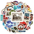 thumbnail image 2 of 35pcs Vintage Stickers World Travel Stickers City Stickers Architecture Stickers for Luggage Phone Suitcase, 2 of 9