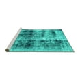 thumbnail image 2 of Ahgly Company Machine Washable Indoor Rectangle Abstract Turquoise Blue Modern Area Rugs, 3' x 5', 2 of 4