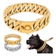 thumbnail image 1 of Collares De Acero Inoxidable Para Perros Grandes - Plato Oro Color Dorado Huesos Tamaño del collar 28 inches/71cm, 1 of 5