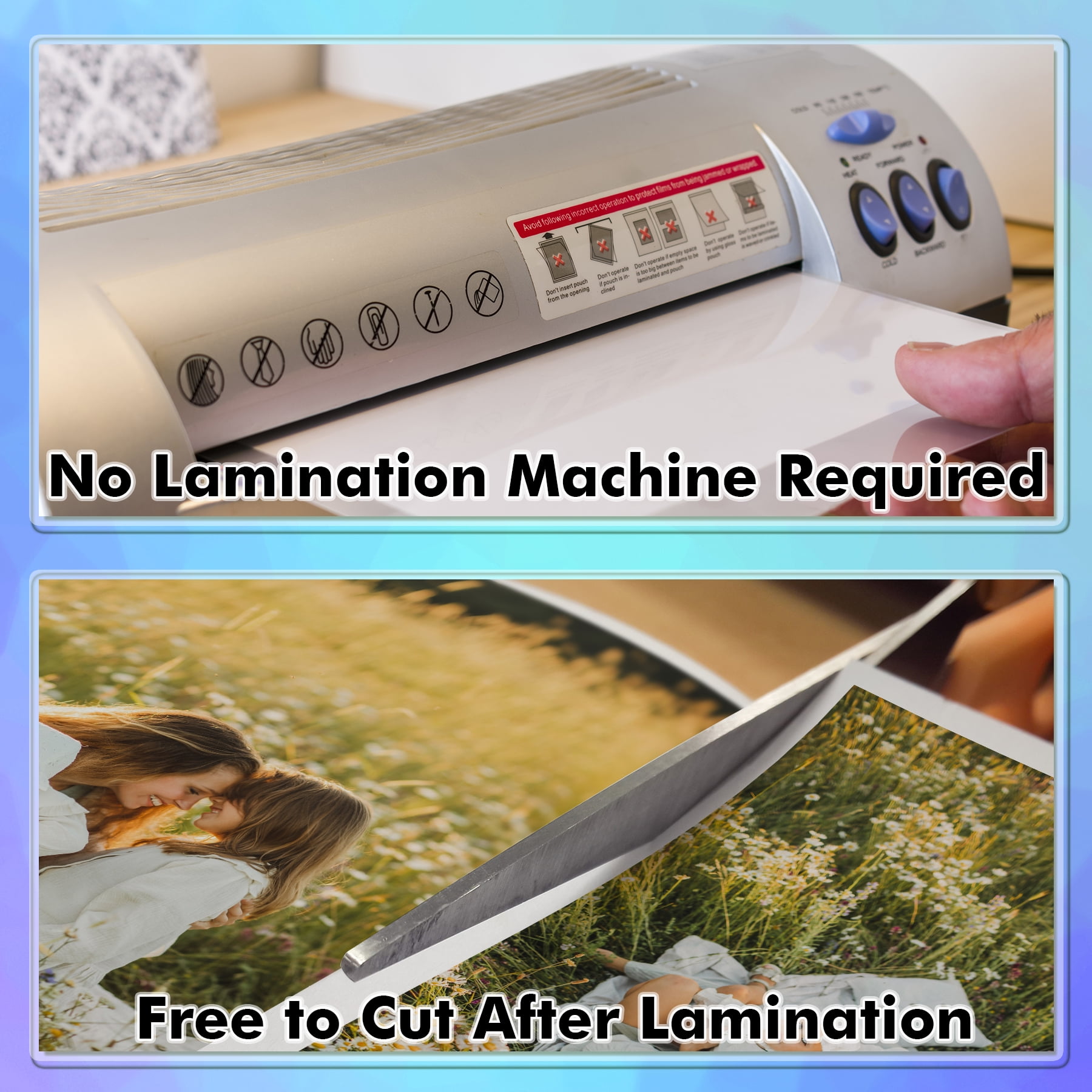 KOALAPAPER Permanent Self Adhesive Laminating Sheets 9x12 in Clear, Bulk Peel and Stick Self Seal Laminte Sheets 75PK No Machine Needed Laminate Sheets, Waterproof for Letter Size Stickers, Photos