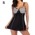 thumbnail image 1 of pitrice Maillot de Bain pour Femmes Robe Imprimée Rayée Maillot de Bain Sexy de Plage, S, 1 of 7
