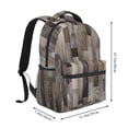 thumbnail image 2 of Disketp Wooden Texture Mochila Estampada para Hombre y Mujer – Mochila Ligera Clásica con Múltiples Bolsillos para Universidad, Trabajo y Viajes-One Size, 2 of 5