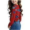 thumbnail image 4 of MKOSPLRT 3-14 Years Kids Y2K Tops Long Sleeve Crewneck T Shirts Funny Stars Graphic Shirts Fashion Color Block Blouses Soft Tees, 4 of 8
