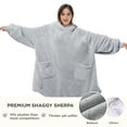 thumbnail image 2 of Cozy Comfort Wearable Blanket Hoodie Gifts for Women - Cozy Sherpa Hoodie Blanket Men, Warm Hooded Blanket Sweatshirt with Pockets for Adults, Grey, 2 of 6