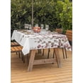 thumbnail image 3 of Outdoor Tablecloth with Umbrella Hole for Patio/Picnic/Party/Camping, Brown Eucalyptus Leaves Waterproof Table Cloth Rectangle Table Cover Washable, Spring Leaves Plants Country (52"x 70"), 3 of 8