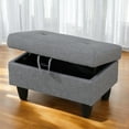 thumbnail image 6 of JESTOP 28.5" Ottoman with Storage, Fabric Ottoman Foot Rest Stool, Rectangle Upholstered Footstool, Storage Bench, 6 of 7