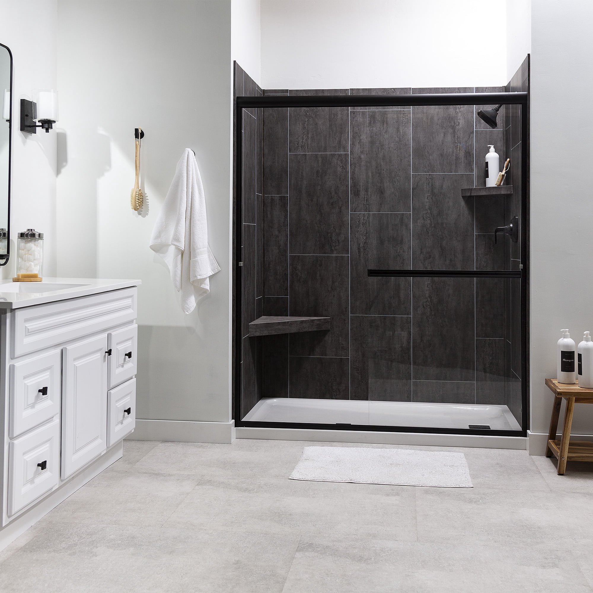 Palisade 25.6in x 14.8in Vinyl Wall Tile in Ashen Slate