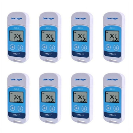 8X RC-5 High- Digital USB Temperature Data Logger for Warehouse Storage Refrigerated Transport
