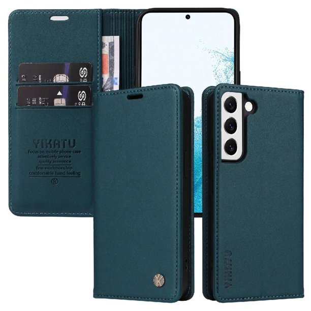 Funda para Samsung Galaxy S22 Plus Estuche de Cuero PU Tipo Cartera con Ranuras para Tarjetas y Cierre Magnético