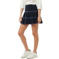 thumbnail image 3 of MixMatchy Women's High Waisted Pleated Plain A-line Tennis Mini Skirt with Back Zipper, 3 of 5