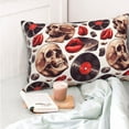 thumbnail image 4 of Kdxio Cotton Pillow Cases 20"x30" Pillowcases,Soft and Breathable Bedroom Pillow Cases-record lips Skull-No Pillow Core, 4 of 5