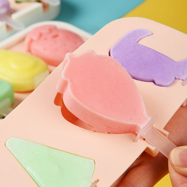 Ice Lolly Moulds 4 Shapes Silicone Popsicle Molds Ice Mould With