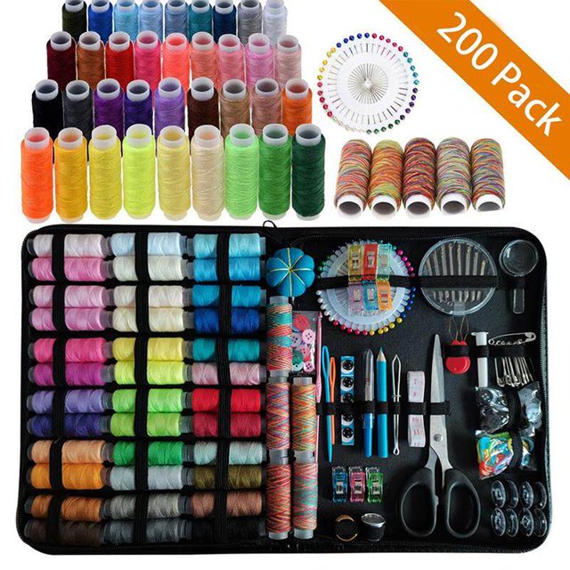Kits de Costura Leyfeng Caja Multifunción DIY Juego de Costura a Mano 200 Accesorios de Hilo de Bordar