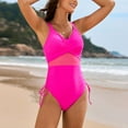 thumbnail image 5 of Gubotare Swimsuits for Women 2025 Womens Tummy Control One Piece Swimsuits Mesh Modest Slimming Bathing Suit Twist Push Up Swim Suits 2025 (Pink,S), 5 of 9