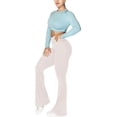 thumbnail image 6 of Flare Leggings, Crossover Yoga Pants with Tummy Control, High-Waisted and Wide Leg, 6 of 13