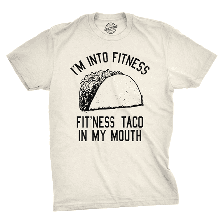 Mens Fitness Taco Funny T Shirt Humorous Gym Mexican Food Tee For Guys