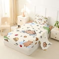 thumbnail image 2 of Erosebridal Brown Cartoon Capybaras Twin Sheet Sets,Funny Mouse Rodent Bedding For Capybara Lovers 3 Pieces, 2 of 6